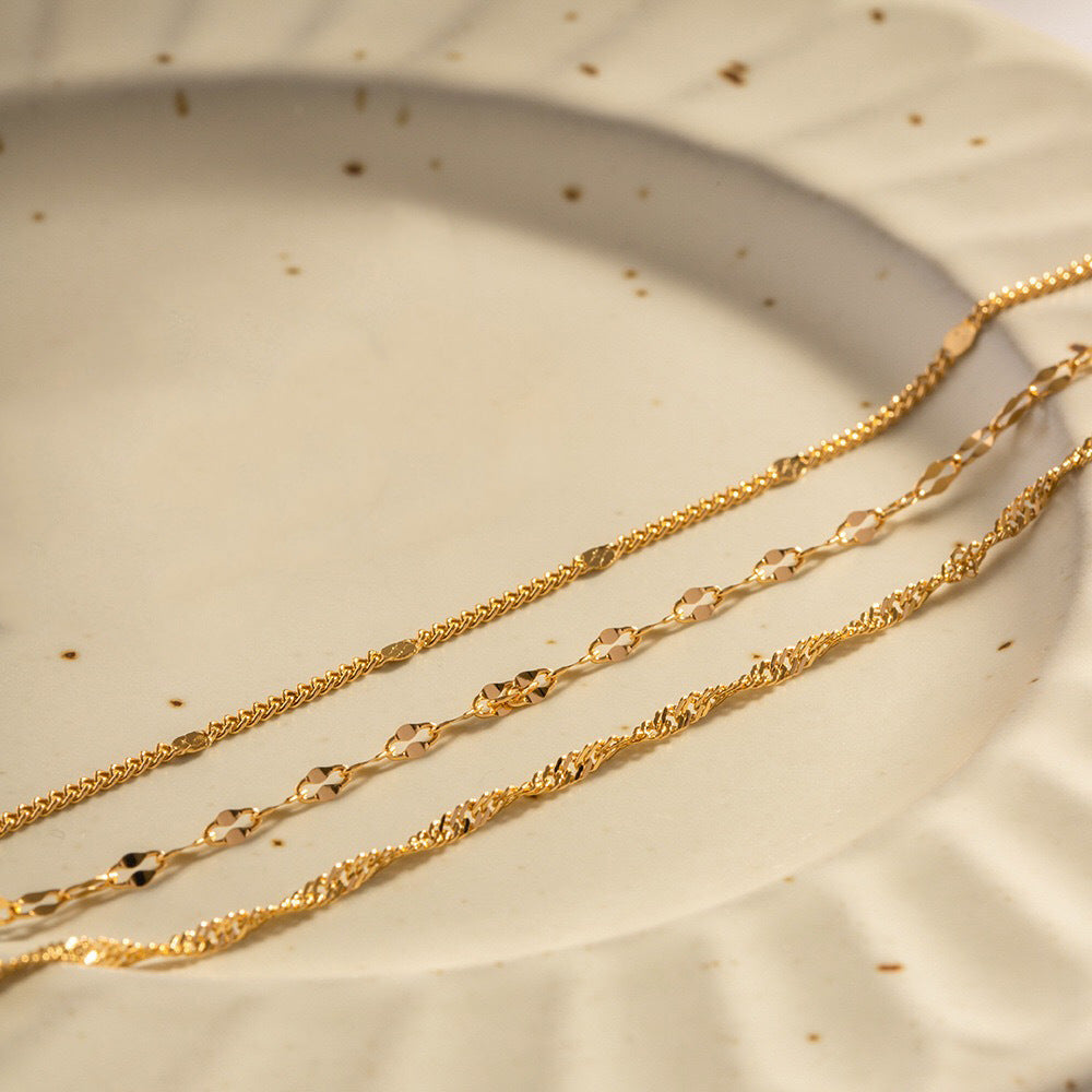 Wholesale Three Layers of Different Chain Stacking Necklace Clavicle Chain